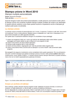 Stampa unione in Word 2010