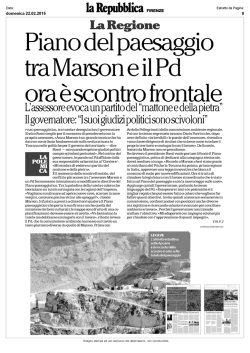 22 febbraio REP FI. Piano del paesaggio tra Marson e il Pd ora &egrave;