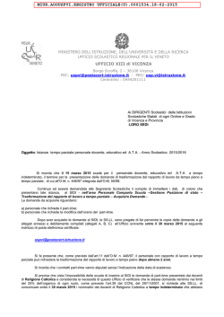 Circolare UST istanze part_time - Vicenza &ndash; Ufficio Scolastico