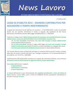 Sgravi e tutele crescenti