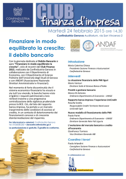 Incontro del Club Finanza 2015, realizzato da