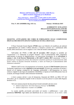 attivazione dei corsi di formazione sulle competenze digitali dei