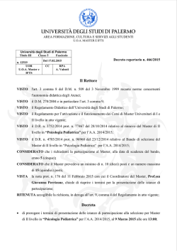 Proroga - Universit&agrave; di Palermo
