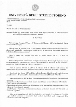 Decreto nomina della commissione elettorale d`Appello