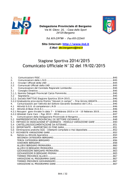 Comunicato Ufficiale N°32 del 19/02/2015