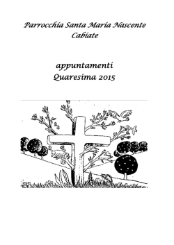 appuntamenti Quaresima 2015 - Benvenuti nel sito dell`Oratorio di