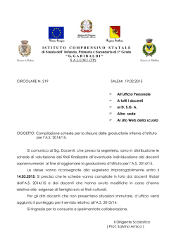 Circ. 219 graduatorie d`istituto a.s.2014-2015
