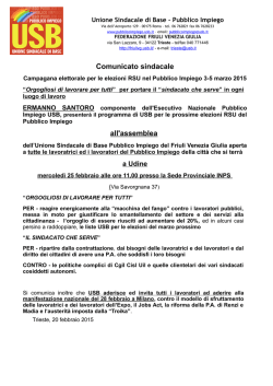 Comunicato sindacale assemblea 25 febbraio 2015 Udine