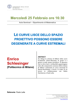 "Le curve lisce dello spazio proiettivo posso essere degenerate a