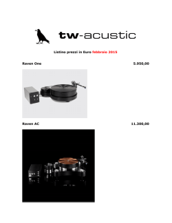 Listino prezzi in Euro febbraio 2015 Raven One 5.950,00