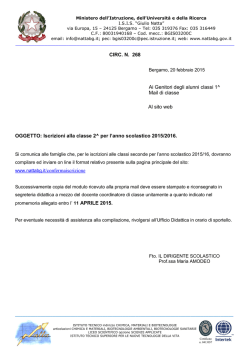 CIRCOLARE n - I.S.I.S. "Giulio Natta"