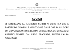 avviso inizio lezioni di didattica dei linguaggi artistici – tfa – prof