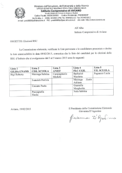elezioni delle RSU d`Istituto - Istituto Comprensivo di Aviano