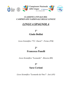 Classifica vincitori lingua spagnola