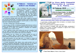 La settimana - Parrocchia di S. Lorenzo in S. Pietro