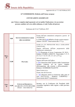 Convocazioni - Senato della Repubblica