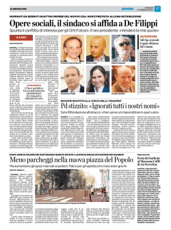 Opere sociali, il sindaco si affida a De Filippi