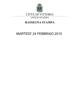 MARTEDI` 24 FEBBRAIO 2015