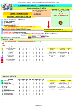 Comunicato 19 del 23/02/2015