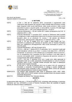 D.R. n. 153 - Universit&agrave; degli Studi del Molise