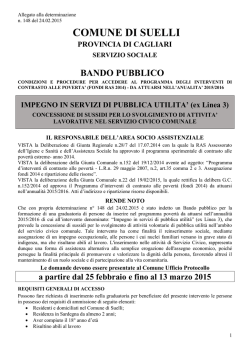 Bando ex Linea 3 - Comune di Suelli