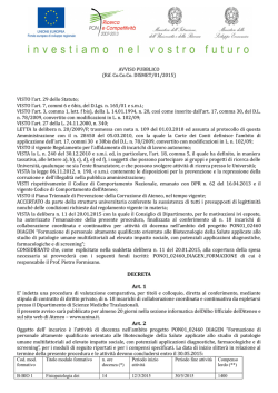 DECRETA Art. 1 Art. 2 - Universit&agrave; degli Studi di Napoli Federico II