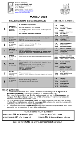 MARZO 2015 1 2 3 5 7 8 - Parrocchia Santa Maria Immacolata delle