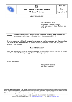 Liceo Classico e Musicale Statale &ldquo;B. Zucchi&rdquo; Monza