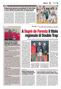 A Dupr&egrave; de Foresta il titolo regionale di Double Trap