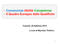 - Conoscenze Abilit&agrave; Competenze