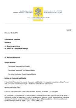 Rinunce e nomine Avviso di Conferenze Stampa Rinunce e nomine