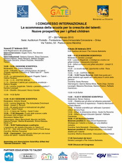 I CONGRESSO INTERNAZIONALE La scommessa della