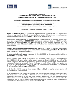 COMUNICATO STAMPA