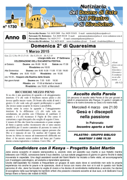 notiziario della settimana
