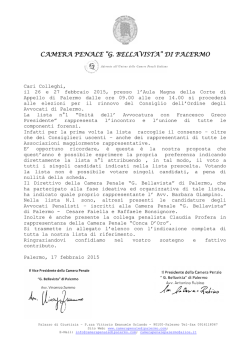 Elezioni Consiglio dell`Ordine degli Avvocati di Palermo 26 e 27