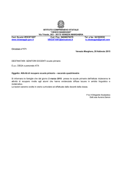 171 Attività di recupero - scuola primaria