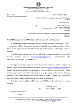 Prot. n. 2179 Bari, 25 febbraio 2015 OGGETTO: progetti scuola