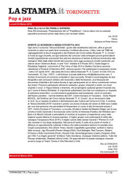 Pop e jazz - La Stampa