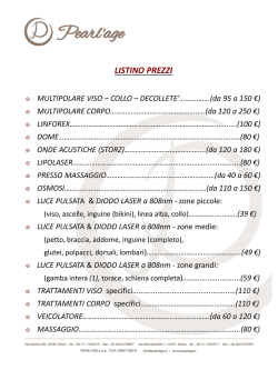 Listino Prezzi Estetica Avanzata