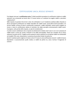26/02/2015 - Certificazione unica, regole separate