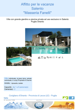 Affitto per le vacanze Salento "Masseria Fanelli"