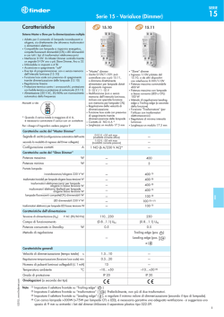 Caratteristiche Serie 15 - Varialuce (Dimmer) - Accedi a G