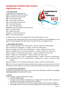 Campionato Verbano Italo-Svizzero Regolamento 2015