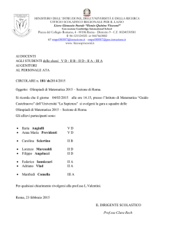 AI DOCENTI AGLI STUDENTI delle classi V D - II B
