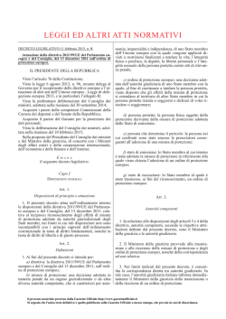 LEGGI ED ALTRI ATTI NORMATIVI