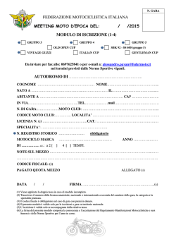 Modulo iscrizione Meeting in pista - Federazione Motociclistica Italiana