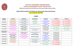 Si pubblica il calendario della settimana didattica di marzo 2015 del