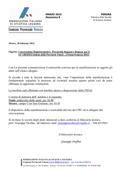 Convocazione indoor - Home Page Fidal Venezia