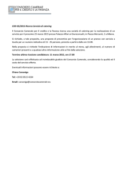 Posizione aperta_Ricerca Servizio di catering