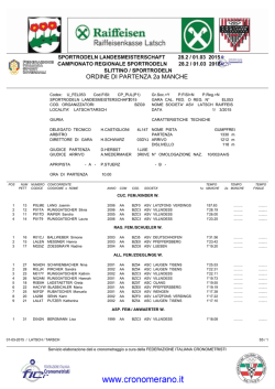 Ordine di partenza 2&ordf; manche